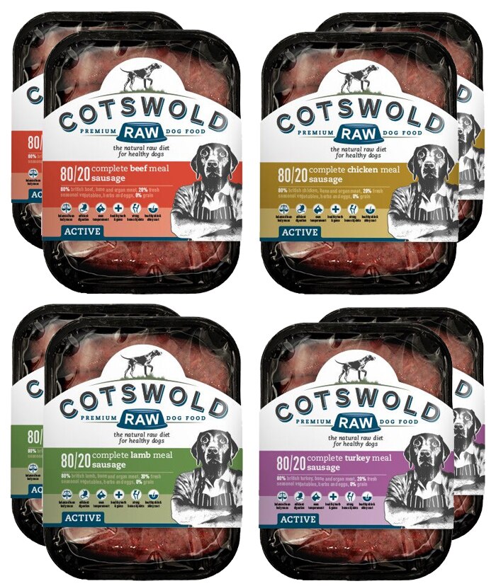 Cotswold RAW Active 80/20 Sausages Adult Raw Dog Food Mix Pack - 8Kg